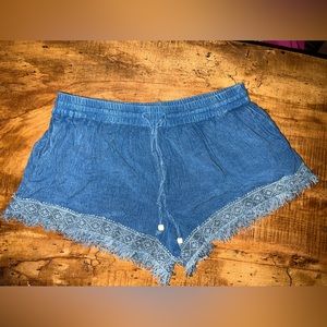 Raya Sun Size Large jean shorts drawstring